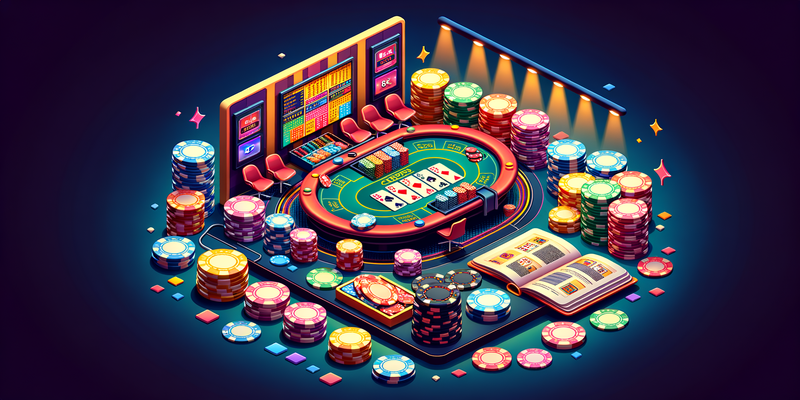 Chiến thuật xì tố cơ bản với hình ảnh chip, bài và sách hướng dẫn poker chất lượng 8K